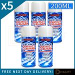 5 x ELECTRICAL CONTACT CLEANER 200ML SWITCH CLEAN AEROSOL SPRAY CAN DIRT REMOVER