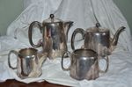 Vintage EPNS silver plate Sheffield hotel ware four piece tea set.