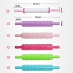 12 Pattern Plastic Embossing Rolling Pin For Fondant Cake DIY Baking Tool