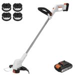 LIGO Cordless Grass Trimmer Lightweight & Foldable Garden Strimmer with Battery