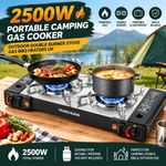 Portable Camping Stove Double Burner Gas Cooker Butane Outdoor Cooking Twin