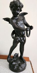 Bronze Cherub Signed by Moreau. Bronze Sculpture Figurine. 30 CM Tall