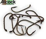 Allcock 10pk Bait Holder Down Eye Worm Hooks All Sizes Barbed Shaft Fishing Hook
