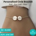 Personalised Engraved Jewellery Bracelet - Silver Rose Gold - Christmas Gift