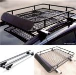 Lockable Aluminium 135cm Roof Rail Bars & Car Rack Tray for Fiat Panda Cross 14>