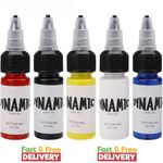 Tattoo Ink Red, Black, Lemon Yellow, White, Blue 5PCS, Dynamic Tattoo Ink, Tatto