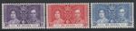 St Lucia 1937 Coronation set SG 125-127 Mnh.