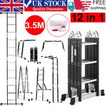 3.5M 12 IN 1 Heavy Duty Aluminium Combination Step Ladder Foldable Multi-Purpose
