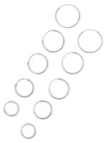 Solid 925 Sterling Silver Hoop Sleeper Earrings 8- 45mm  Small-Large (Pairs)