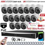 HIKVISION 8MP 4K NVR CCTV PoE System Colour 24/7 UKVISION Camera 2-Way Audio Kit