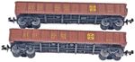 Rake Of 2x Lima N Scale Santa Fe ATSF 40ft Steel Gondola Freight Car Wagon Unbox