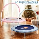 36'' Toddler Trampoline Foldable Kids Indoor Outdoor Rebounder Safe Blue
