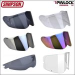 Simpson Venom Motorcycle Helmet Visor Anti-Fog Pinlock Ready Clear Smoke