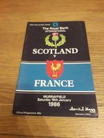 1986 SCOTLAND V FRANCE FIVE NATIONS CHAMPIONS INTERNATIONAL RUGBY PROGRAMME VGC