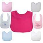 Baby Boys Girls 100% Cotton Plain Bibs 3 Pack Bundle Or Single Bib Prince Pink
