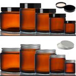 Amber Glass Jars with Airtight Lid – for Cosmetic Cream, Candle, Herb Storage