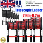 Heavy Duty Telescopic Ladder Multi-Purpose 2.6-6.2M Aluminium  Extendable Hook