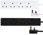 4 Way Gang Four Socket Mains Electric Extension Lead 0 - 20M Cable 13A UK Plug