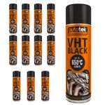Autotek Matt Black VHT Very High Temperature Aerosol Spray Paint 500ml x12