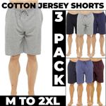 Mens 3 Pack 100% Cotton Lounge Shorts Sleep Pyjama Pj Bottoms With Pockets