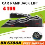 2X Low Level Rise Car Ramps 4 Ton Sports Classic Car Storage Motor Lightweight
