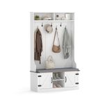 COSTWAY 4-in-1 Hall Tree 174CM Tall Coat Rack with Cushioned Bench