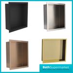 Shower Niche 450x300 Recessed Wall Shelf Steel Black Brass Bronze