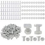 50/100 Cropped Head Aluminium T Head Greenhouse Bolts & Nuts