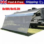 RV Awning Sun Shade Screen Sunshade Mesh Sunscreen Motorhome Camper Grey