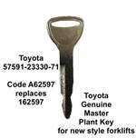 Toyota Genuine Master Plant Key for new style Forklift 57591- 23330 -71    