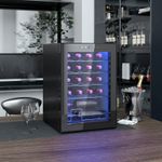Quiet Freestanding Wine Fridge, 20 Bottle Under Counter Wine Cooler Fridge