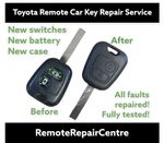 Toyota Aygo Remote Key Repair Service 2 Button Key Fob Repair Fix 2005-2014