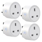 WiFi Smart Plug 4 Pack 13A Alexa Google Home Timer UK Socket No Hub Required New
