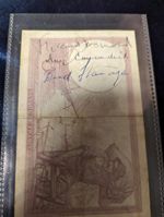 VINTAGE C1930's RARE BUD FLANNAGAN + 2 OTHERS AUTOGRAPH ON 5 FRANC NOTE