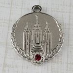 Personal Progress Medallion Young Women Womanhood Pendant Red Stone LDS Silver