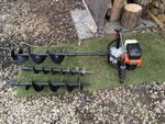 ParkerBrand PGEA-5200 Petrol Earth Auger Post Hole Digger 52cc 3 Bits Fence Bor