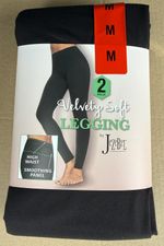 Jezebel 2 Pack Velvety Soft Legging - Medium - Black - Brand New