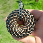 Handmade Shungite Rodin Torus Coil Pendant – Sacred Geometry Grounding