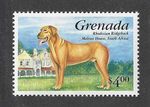 Dog Art Full Body Portrait Postage Stamp RHODESIAN RIDGEBACK Grenada MNH