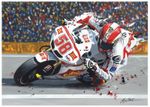 MARCO SIMONCELLI  MotoGP A3 print from painting by Greg Tillett poster Wall art