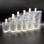 Clear Plastic Spouted Liquid Drink Packaging Reusable Pouch 100ml To 5 Litre Lot