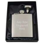 Personalised Stainless Steel 6oz Hip Flask,Funnel and Gift Box