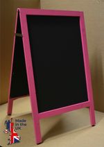 SANDWICH PAVEMENT A-BOARD WITH PINK FRAME AND CHALKBOARD FOR CHALK PENS specials