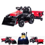 RiiRoo 6V Battery Electric Kids Tractor with Trailer Kids Ride On Car Tractor 