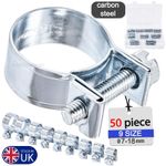 50Pcs Mini Fuel Injection Style Hose Clamp Assortment Kit For Diesel Petrol Pipe