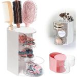 Hair Brush Holder Hair Accessory Organizer Dustproof Rotatable Storage Box