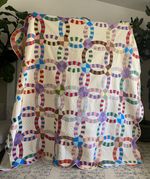 Vintage Double Wedding Ring Quilt 82x90 
