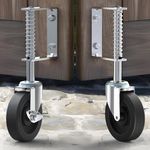 2 x Spring Loaded Heavy Duty Gate Wheels Farm Timber Door 4" Swivel Wheel Castor