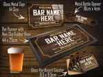 Personalised Bar Items For Home Pub - Bar Runner, Coasters, Bottle Opener, Sign