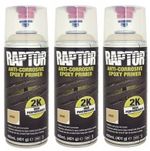3 x UPOL RAPTOR 2K BEIGE 400ML AEROSOL ANTI-CORROSIVE EPOXY PRIMER Bed Liner EP